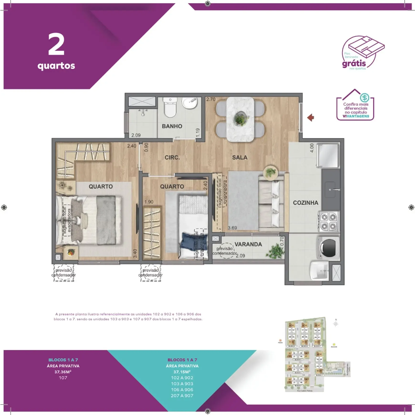 Apartamento 2 quartos — opção
